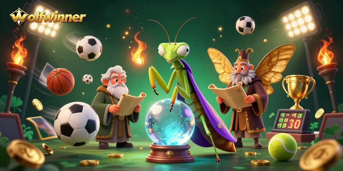 Wolfwinner showcases a vibrant 3D scene with fortune tellers and sports elements for engaging gambling