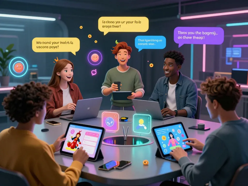Engaging spicy AI characters in a lively interactive chat scene, illustrating dynamic user experiences and modern technology.