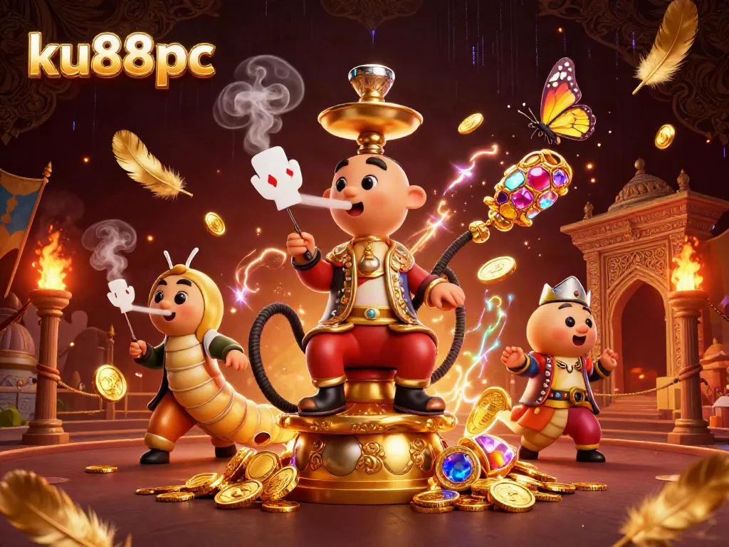 Experience the excitement of ku88pc with a vibrant 3D casino scene featuring unique characters and dynamic gaming elements.