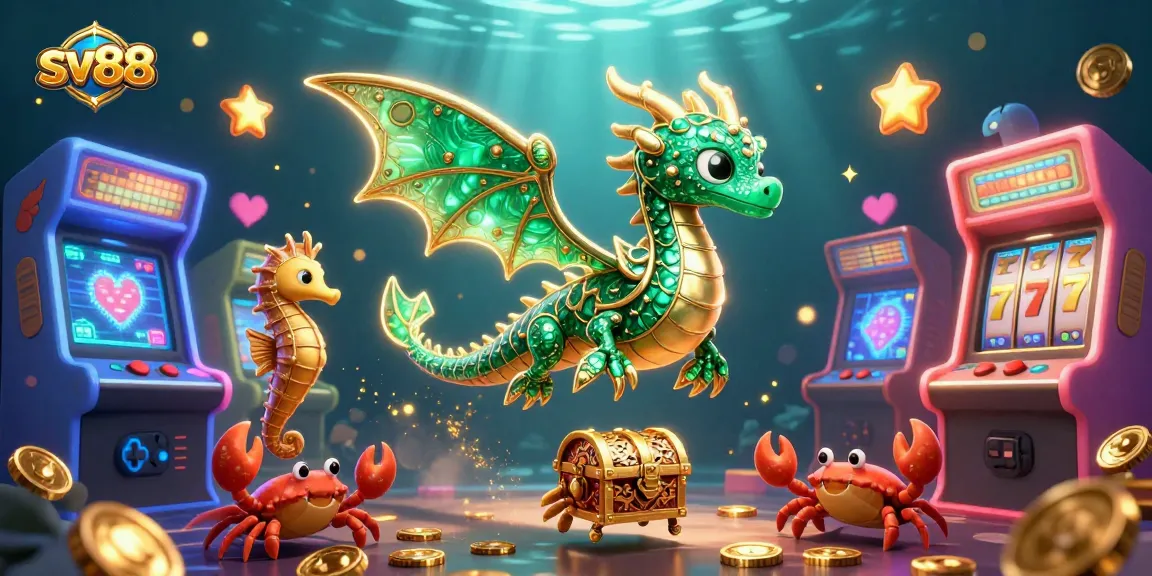 Engage with sv88’s vibrant sea dragon casino illustration showcasing thrilling slot games.